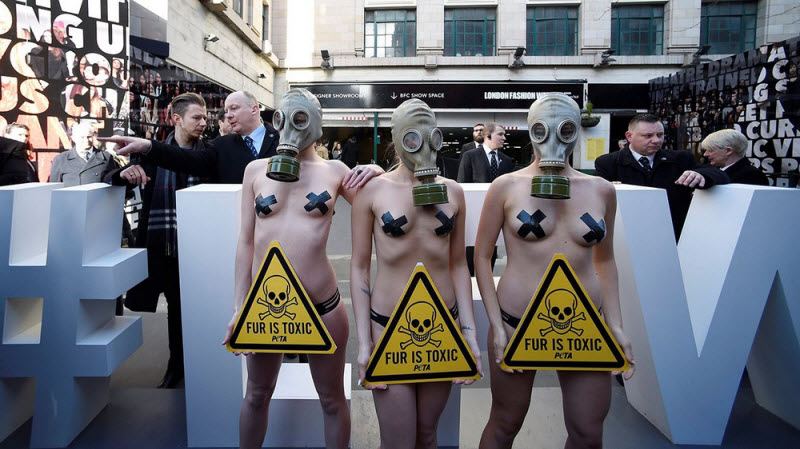 Полуобнаженный протест на London Fashion Week 