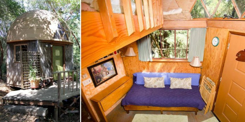 Внутри домика-гриба — самого популярного объекта, сдаваемого в аренду на Airbnb 