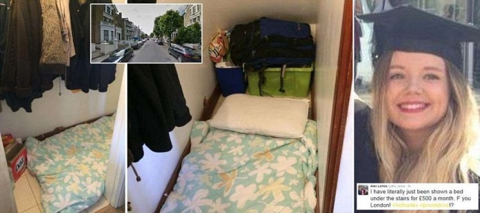 Эта кровать под лестницей за 750 долларов в месяц заставляет вспомнить кошмары Гарри Поттера 