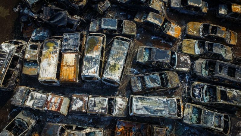 В Китае в результате пожара сгорело более 6000 автомобилей 