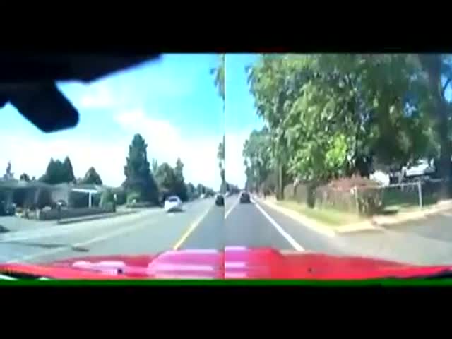 Агрессивный водитель Chevrolet Camaro сам себя наказал