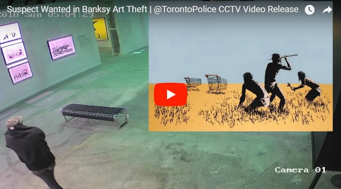 В Канаде на выставке работ Бэнкси неизвестный снял со стены картину за $45 тысяч и спокойно вышел на улицу