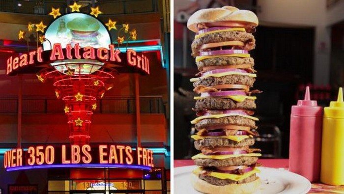 Ресторан "Сердечный приступ" в Лас Вегасе накормит вас бесплатно. Предложение только для людей, чей вес превышает 158 кг