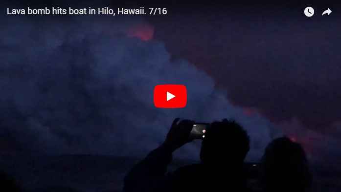 На Гавайях 23 человека пострадали из-за взрыва вулканической бомбы вблизи судна с туристами