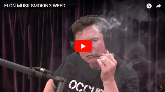 Илон Маск затянулся марихуаной