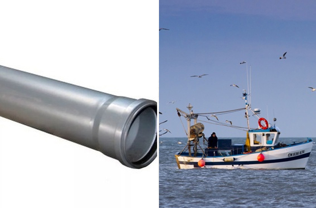 Для чего рыбакам нужна пластиковая труба, когда они рыбачат с лодки?