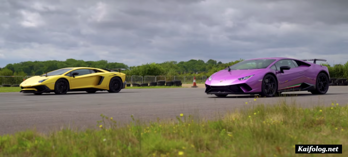 Lamborghini Aventador SV против Huracan Performante: дрэг-гонка