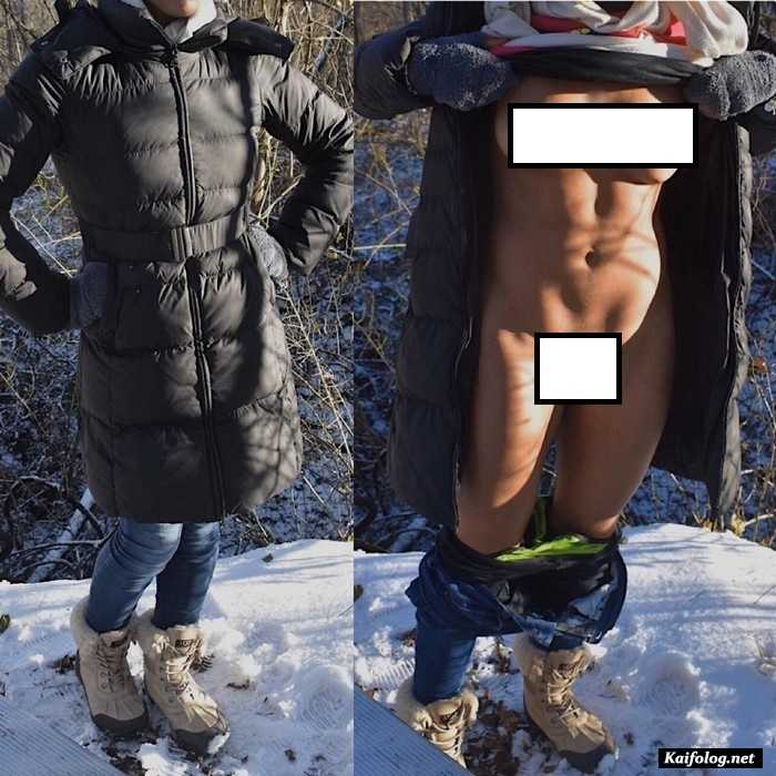 В одежде и сразу без)