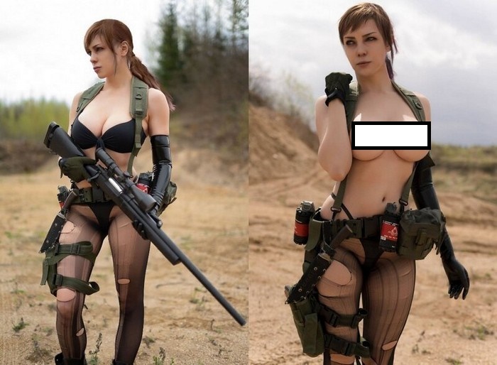 В одежде и сразу без)
