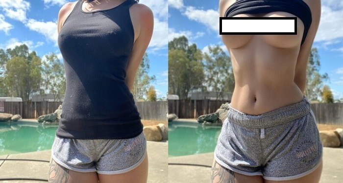 В одежде и сразу без)