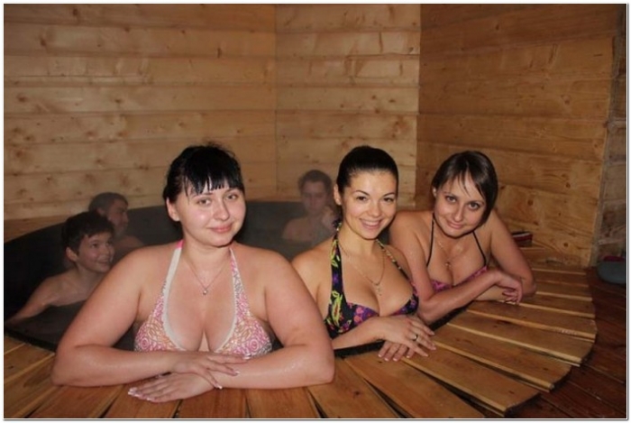 девушка в бане